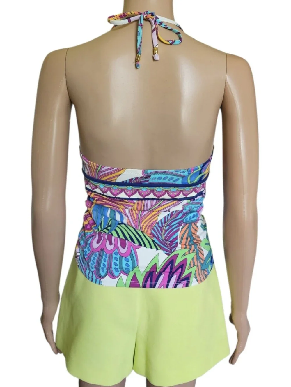 Trina Turk Paradise Plume Tankini Twost Bandeau Top Leaf